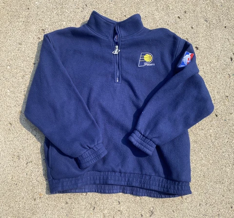 Vintage Indiana Pacers 1/4 Zip Pullover Fleece Logo Athletic Size L Cover