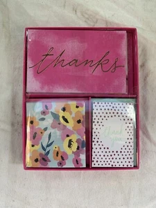 Zoomerang Pink Poppy Thanks & Note Card Set With Gold Foil, 15 count - Picture 1 of 3