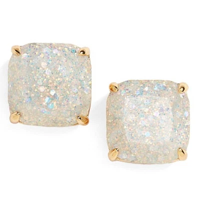 NUEVO CON ETIQUETAS Pendientes Cuadrados Kate Spade Brillo $38 Color Ópalo Blanco Foto 1 de 4