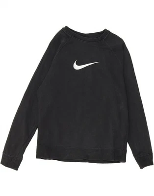 NIKE Boys Standard Fit Graphic Sweatshirt Jumper 13-14 Years XL Black DV23 - Image 1 of 4
