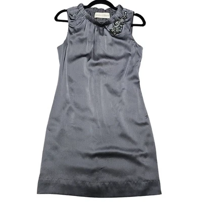 Graham & Spencer Dress Womens Size Small Silk Silver Beaded Mini Wedding Guest - Image 1 of 4