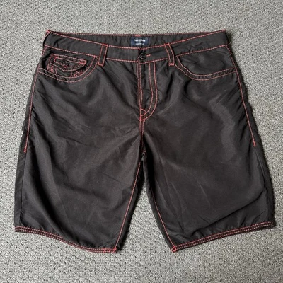 Pantalones Cortos de Natación True Religion Talla 40 Para Hombre Negro Rojo Botón Foto 1 de 4