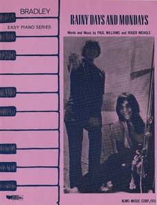 Original Sheet Music- The Carpenters - Rainy Days And Mondays - 1971 - MINT Cond - Picture 1 of 4