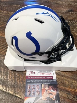 Jonathan Taylor Signed Indianapolis Colts White Speed Mini Helmet JSA coa - Image 1 of 4