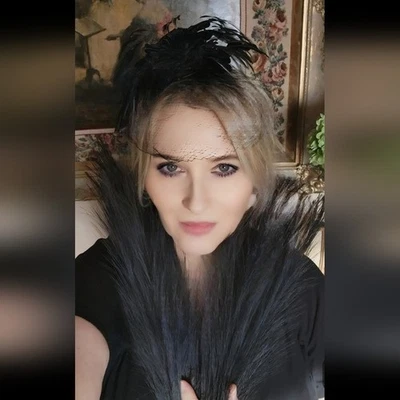 VINTAGE MR JOHN CAPRICE BLACK FEATHER VEIL HAT MILLINERY NEW YORK FASCINATOR - Image 1 of 4