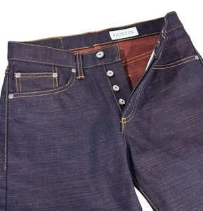 Gustin NEU Herren Größe 31 schmale Passform Japan lila Raw Selvedge #597 Denim Jeans USA - Bild 1 von 10
