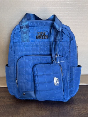 Steve Madden Mochila Acolchada con Cremallera Muñequera Bolsa Azul Brósie Nueva Foto 1 de 4