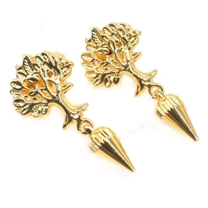 Orecchini albero della vita moda placcati oro goccia proiettile bigiotteria moda 1" V598 - Foto 1 di 5