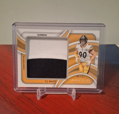 TJ Watt /25 Authentic Memorabilia 2025 Immaculate Football IL-TJW Steelers - Image 1 of 3