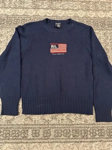 Polo Jeans Vintage Ralph Lauren Bandera Americana Suéter Talla XL - Imagen 1 de 6