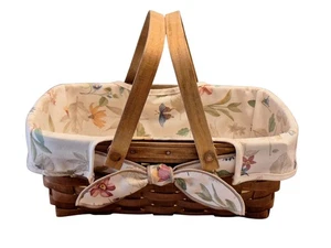 Longaberger Korb Stoff Blumenfutter Doppelgriffe 12x8x5 Landhaus... - Bild 1 von 24