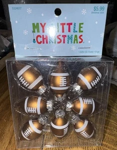 Miniature Football Shaped Ornaments -8 Count  New In Pkg. - Picture 1 of 5