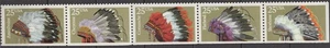 SC# 2501-05 - 25¢ - 1990 Indian Headdresses-Mint NH- Se-Tenant Block of 5 Stamps - Picture 1 of 1