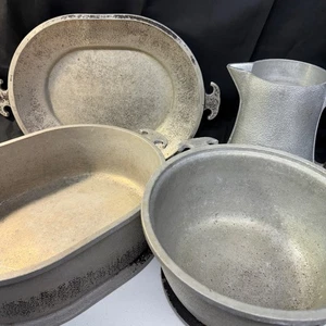 Vtg Lot-4 GUARDIAN SERVICE WARE 2pc Dutch Oven~Stock Pot~Pitcher Hammered Finish - Picture 1 of 22