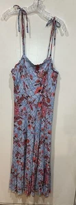 Maxi Vestido Knox Rose Para Mujer Azul y Rojo Calado Correa de Espagueti Rayón Talla M - Imagen 1 de 9