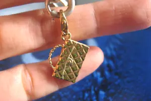 🎁Auth. 4.7g Chanel 18K 750 Solid Gold Pendant Bag Charm w/clasp for bracelet - Picture 1 of 14
