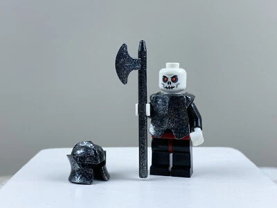 LEGO Castillo Fantasy Era Esqueleto Minifigura cas331 Speckle Black Armor 7094 2007 Foto 1 de 4