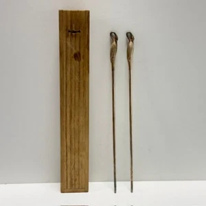 Rare Japanese Tea Ceremony Kazari Hibashi Ash chopsticks Silver Twin cranes - Picture 1 of 11