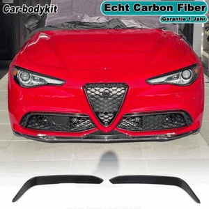 2x Carbon Front Flossen Flaps Splitter Passt für Alfa Romeo Giulia Sport 2016-21 - Picture 1 of 13