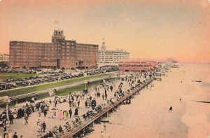 BERKELY-CARTERET HOTEL & BOARDWALK ASBURY PARK NJ POSTAL COLOREADA A MANO 091423 S - Imagen 1 de 2