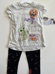 Star Wars: The Mandalorian Grogu Halloween Girl's 2 Piece Set Size 4T - Picture 1 of 4