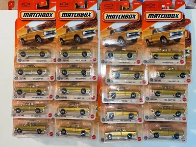 Matchbox New 1968 Chevy C10 Gold Pickup Truck 1/64 Toy Vehicle Mattel Lot Of 20 - Image 1 of 4