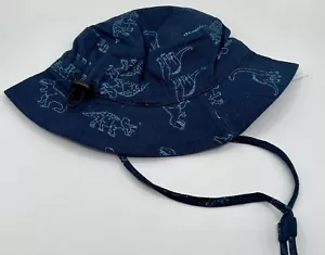 Baby Sonnenhut UPF 50+ schützender Strand breite Krempe Baby Fischerhut blau Dino Neu mit Etikett - Bild 1 von 5
