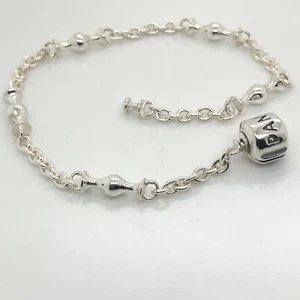 Genuine Pandora Sterling Silver 5 Clip Station Bracelet 591704 - 18.5 cm - New - Picture 1 of 7