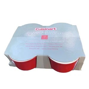 Cuisinart NEU Chef's Classic 4 rote Auflaufförmchen Steinzeug 5 Unzen Keramik Backformen Set - Bild 1 von 7