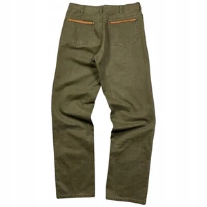 Orvis 5 Pocket Khaki Green Trousers Button Fly Pants Outdoor Military Hunting 34 - Picture 1 of 13