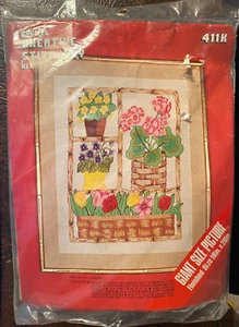 Creative Crewel Stitchery "Etagere" Embroidery Kit 411K - 16x20 NEW Sealed 1975 - Picture 1 of 2