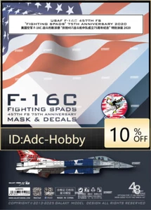 1/48 USAF F-16C 457th FS "Fighting Spads" decalcomania e maschera speciale per TAMIYA 61106 - Foto 1 di 14