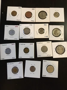 15 central and South American coins: 1921 Colombia 5 centavos, 1938 Paraguay - Picture 1 of 2