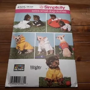 Simplicity 4325 Pet Costumes Christmas Pajamas Wedding Raincoat Bathrobe Uncut - Picture 1 of 3