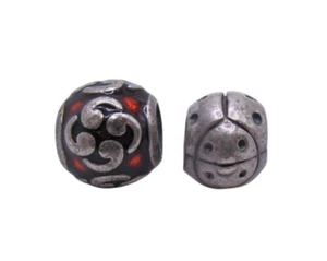 Pandora Sterling Silver Lady Bug Bead & Zen Orange Charms - Picture 1 of 4