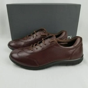 Ecco Babett Lace Brown Leather Shoes - Picture 1 of 9