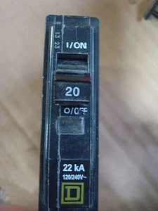 Square D QOB120 Anschraub-Leistungsschalter, 20 Ampere 7er Pack #1Z-1101-7 - Bild 1 von 2