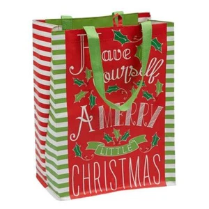 NUEVO CON ETIQUETAS DII REUTILIZABLE COMESTIBLES Compras Holly Alegre Bolsa de Regalo de Navidad - Imagen 1 de 1