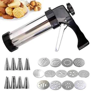 22PCS Cookie Biscuit Press Kits Maker Cake Flower Icing Nozzle Piping Gun Baking - Picture 1 of 10