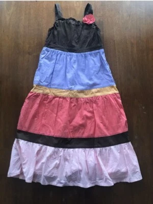 Gymboree Glamour Safari Tiered Dress Purple Brown Pink Size:5 EUC HTF Vintage - Image 1 of 2