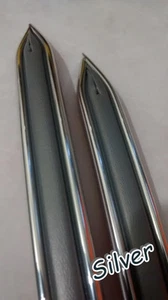 CLASSIC VINTAGE SILVER CHROME GRAY BODY SIDE MOLDING TRIM DOOR FENDER 5/8" - Picture 1 of 3