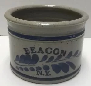 VTG Stoneware Crock Westerwald Pottery Blue Grey Signed Phil S. ~N. Y. Beacon AD - Picture 1 of 12