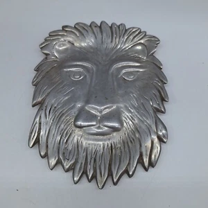 Löwenkopf Metall Tablett Teller Schmuckschale Aluminium Vintage Löwe Sternzeichen Dekor Mähne 1 - Bild 1 von 6