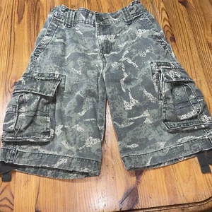 Urban Pipeline Boys Cargo Shorts Size 8 Adjustable Waist Camo Camouflage Green - Picture 1 of 7