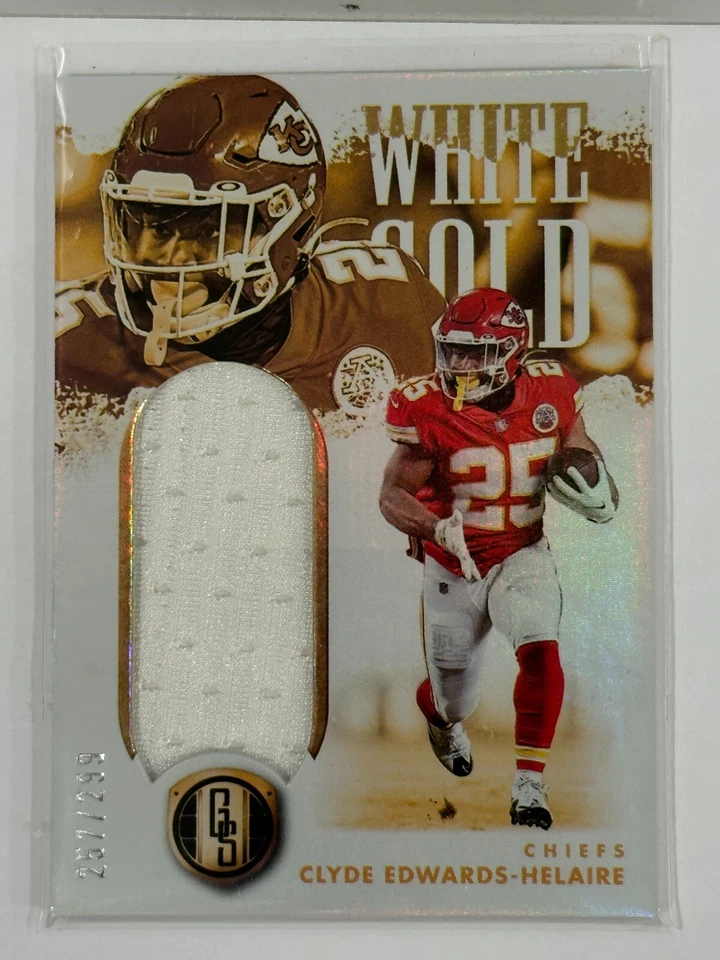 2022 Panini Gold Standard Clyde Edwards-Helaire White Gold /299 - Image 1 of 2