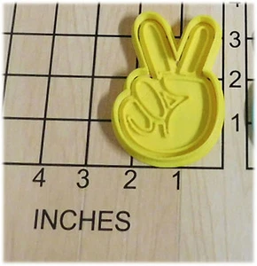 Peace Hand Sign Fondant Cookie Cutter and Stamp #1018 - Picture 1 of 2