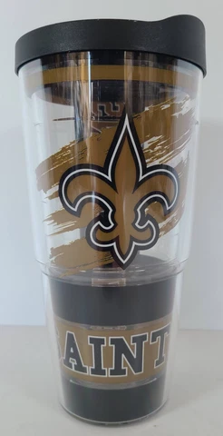 Tervis New Orleans Saints 24 oz Tumbler Clear with Team Design Cover