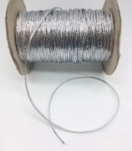 TRIMPLACE 1/8 INCH SILVER METALLIC SOUTACHE - 36 YARDS - Picture 1 of 3