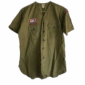 Uniforme Oficial BSA Camisa Verde Oliva Manga Corta Cuello Talla 16 CR-321 - Imagen 1 de 10