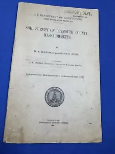 1912 USDA Soil Survey PLYMOUTH COUNTY, Mass - 41pgs, oficina de impresión gubernamental - Imagen 1 de 12
